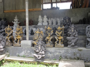 North of Ubud there is whole district of small factories, workshops really, that make the stone walls, towers and whatnot that temples need.  