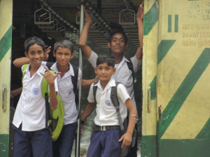 School kids on the train, after I yelled at them to smile.